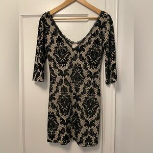 Free People Intimately Black and Cream Floral Dress